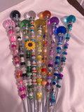 Handmade 14" Garden Fairy Wands with Colorful Beads, Gem Tops & Unique Charms