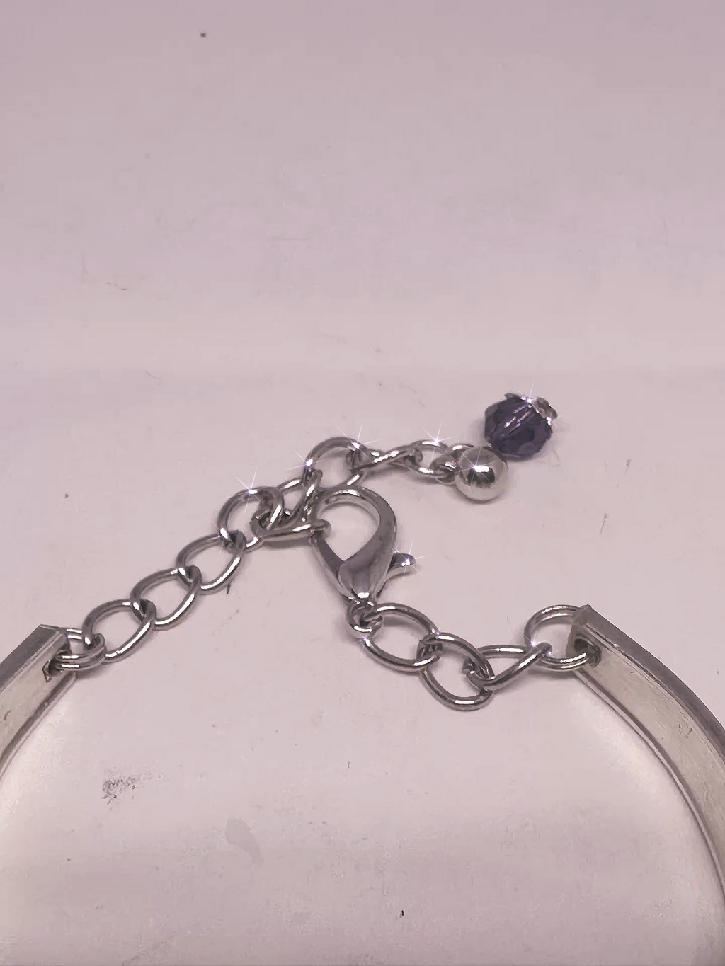 Vintage Silver-Plated Dragonfly , Amathyst stones Spoon Bracelet – Handmade From Upcycled Flatware