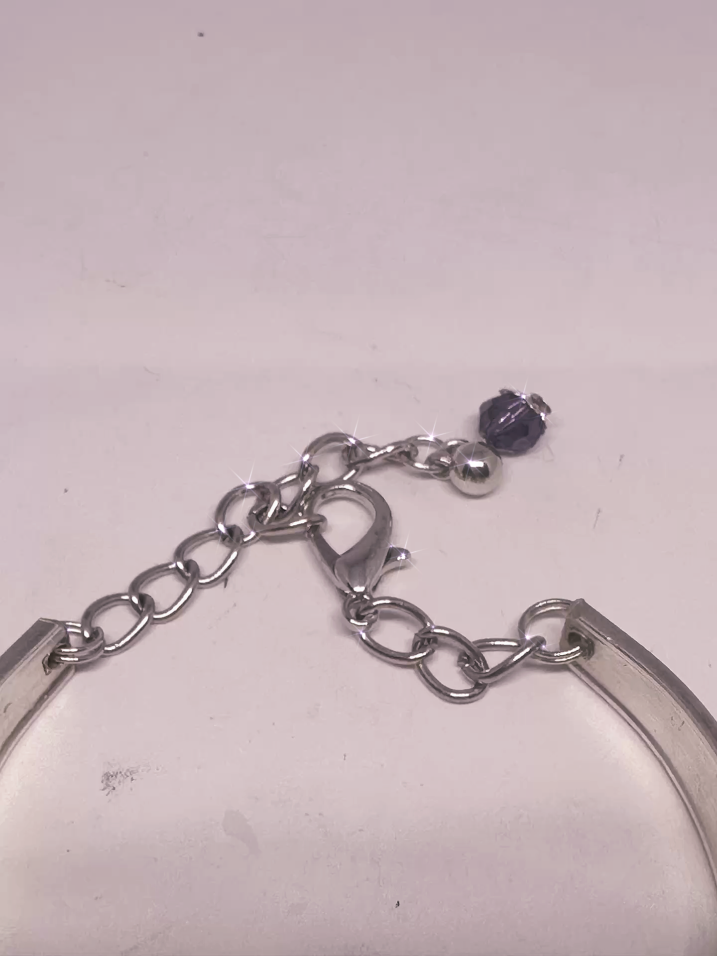 Vintage Silver-Plated Dragonfly , Amathyst stones Spoon Bracelet – Handmade From Upcycled Flatware