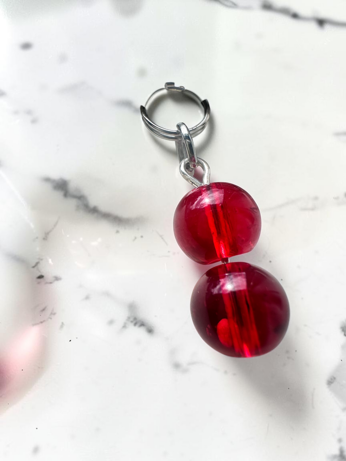 Vintage Floral Spoon Bracelet – Handmade Stainless Steel Adjustable Bracelet with Red Bead Charm