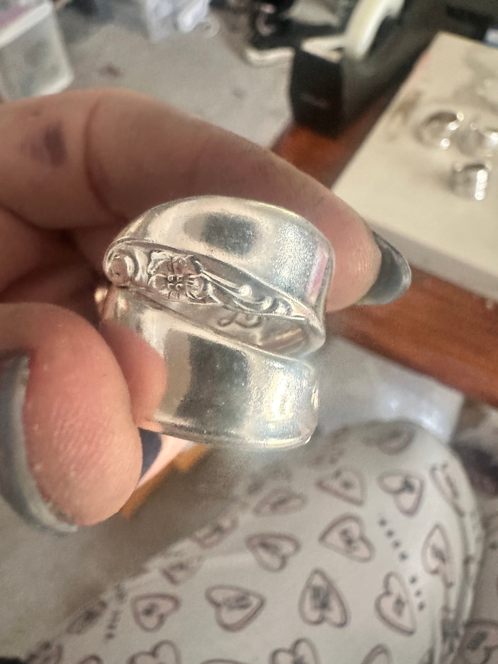 Mystery Vintage Silver Plated Spoon Ring: Unique Double Wrap Design with Surprising Style