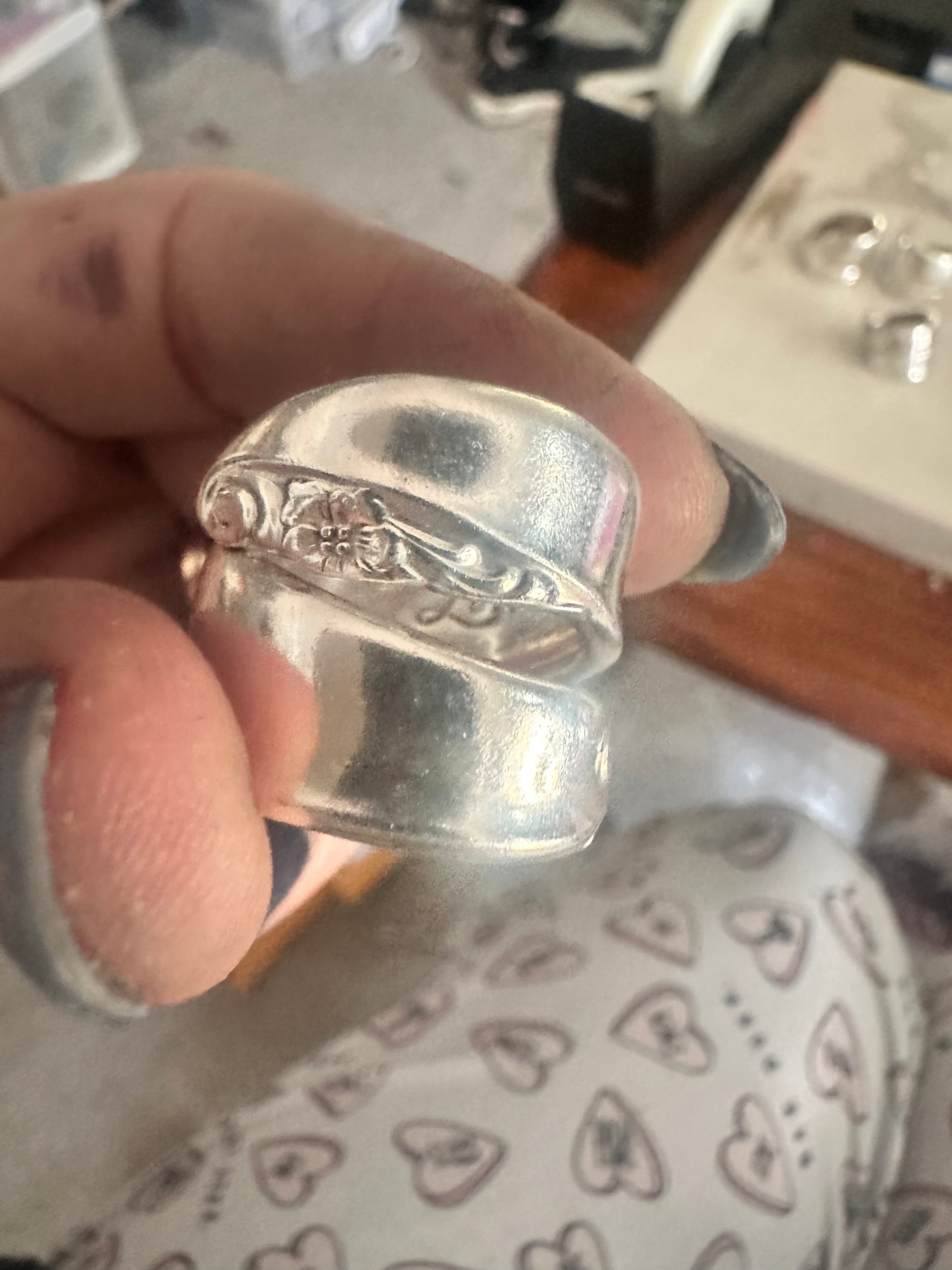 Mystery Vintage Silver Plated Spoon Ring: Unique Double Wrap Design with Surprising Style