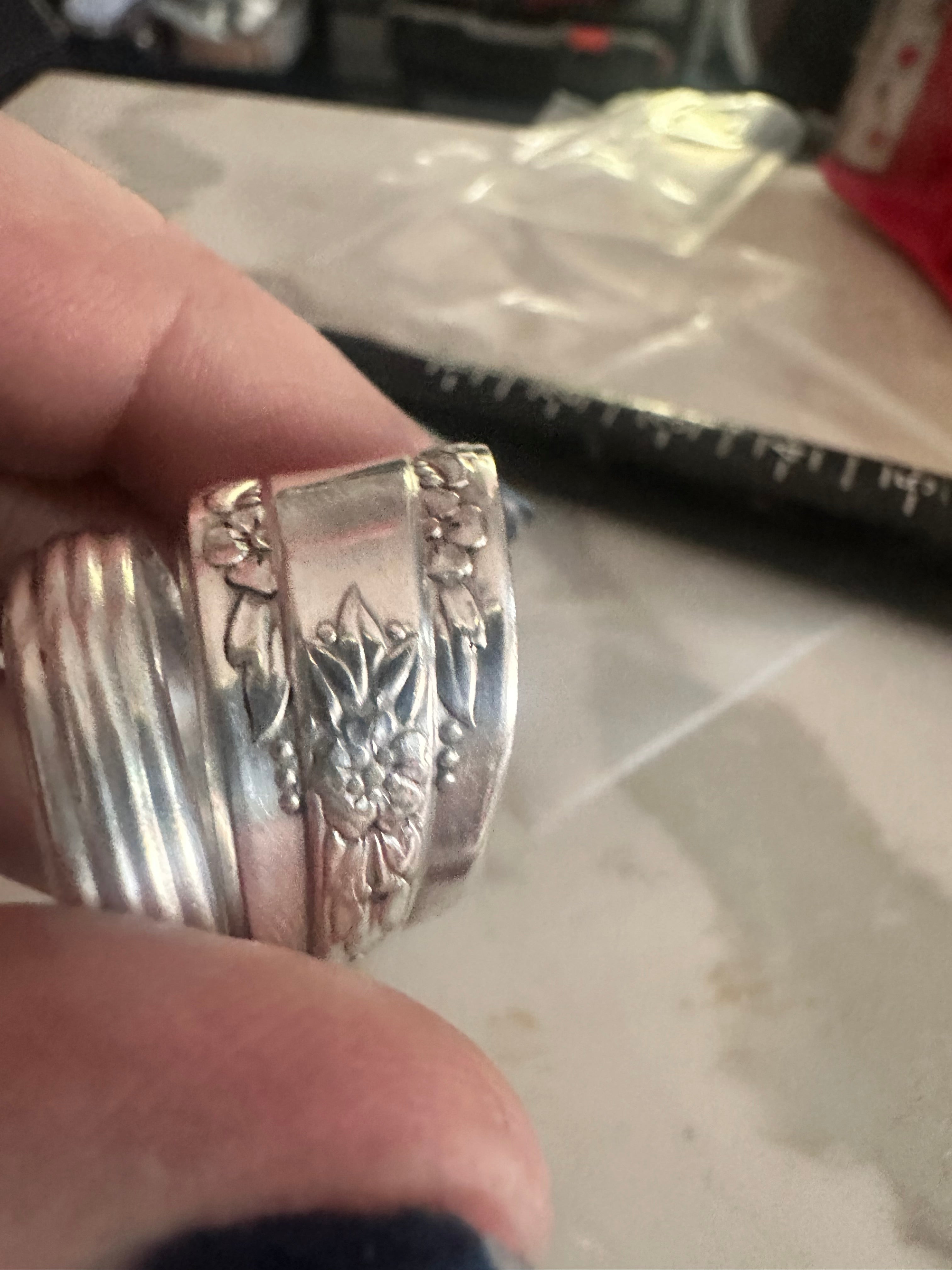 Mystery Vintage Silver Plated Spoon Ring: Unique Double Wrap Design with Surprising Style