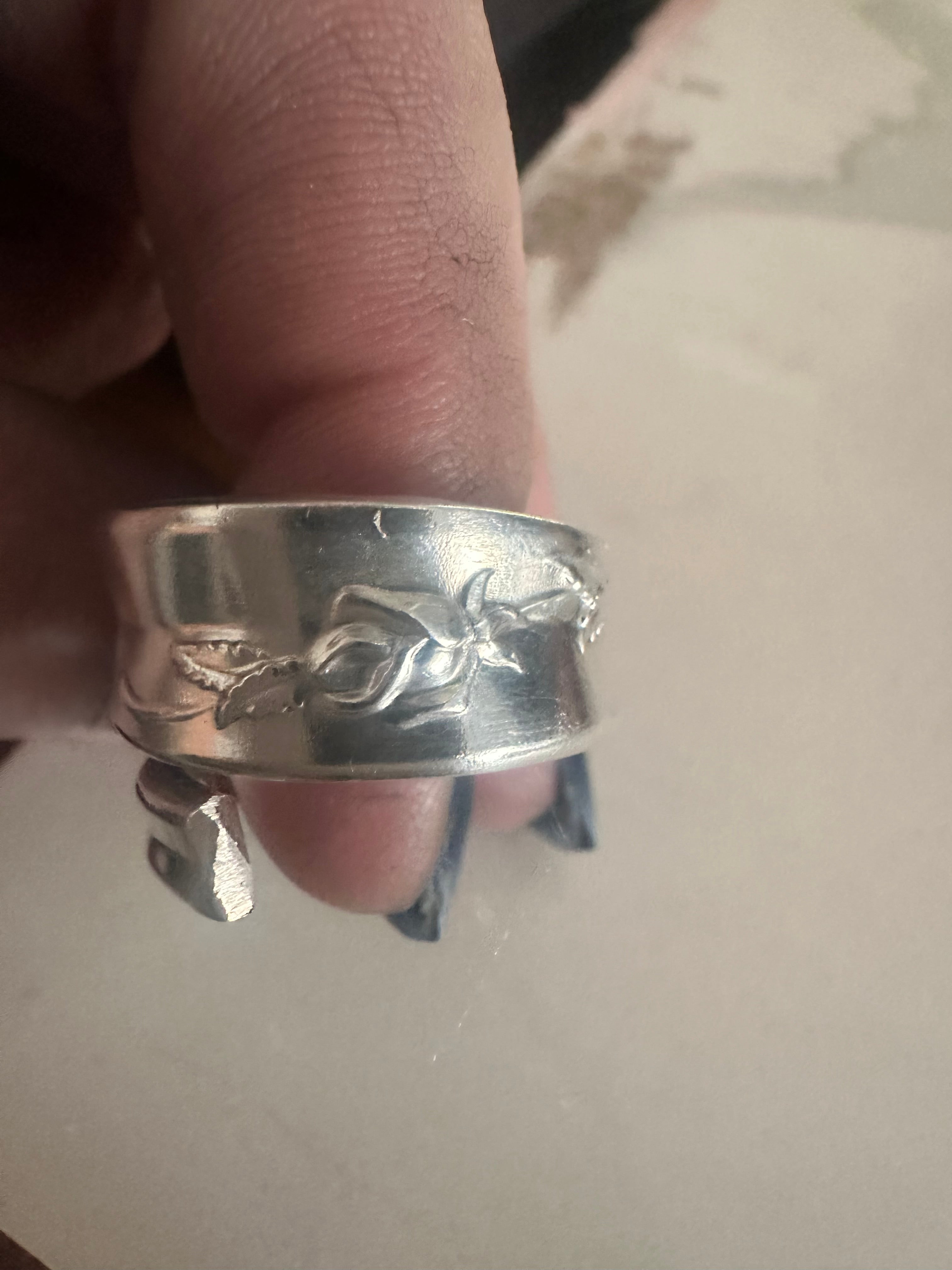 Mystery Vintage Silver Plated Spoon Ring: Unique Double Wrap Design with Surprising Style