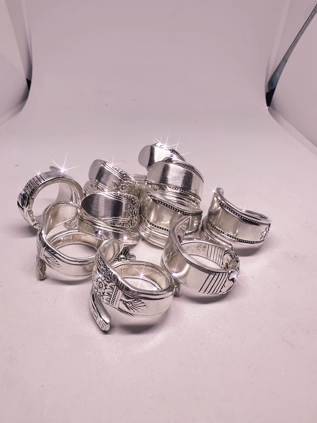 Mystery Vintage Silver Plated Spoon Ring: Unique Double Wrap Design with Surprising Style