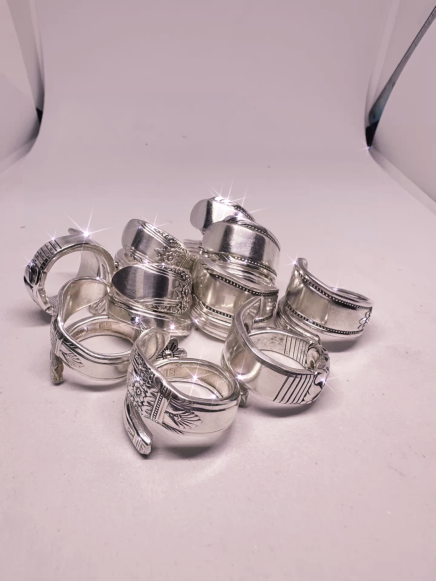 Mystery Vintage Silver Plated Spoon Ring: Unique Double Wrap Design with Surprising Style