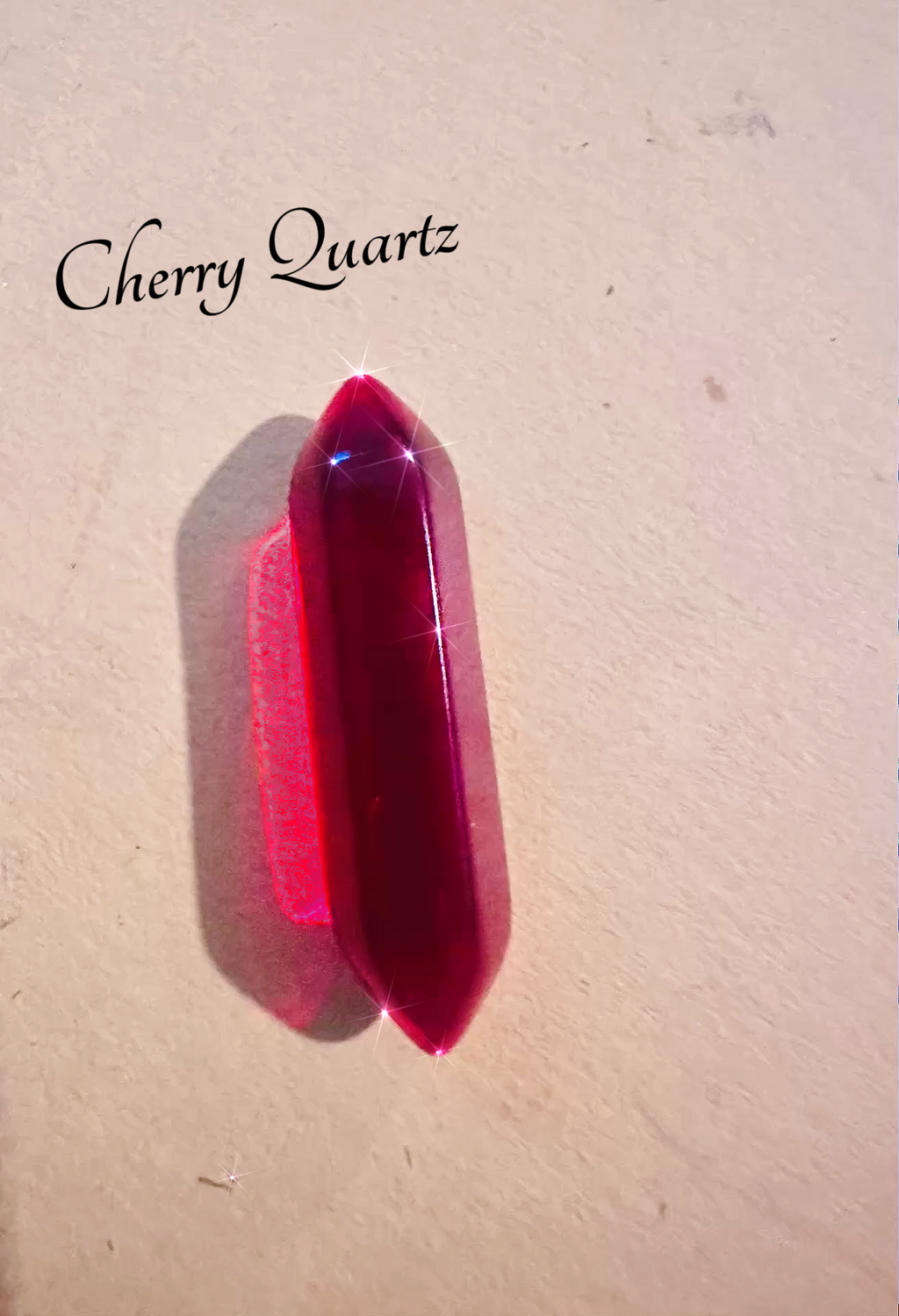 Genuine Gemstone Clip showcasing Cherry Quartz, ideal for retrieving cards and fastening bracelets.