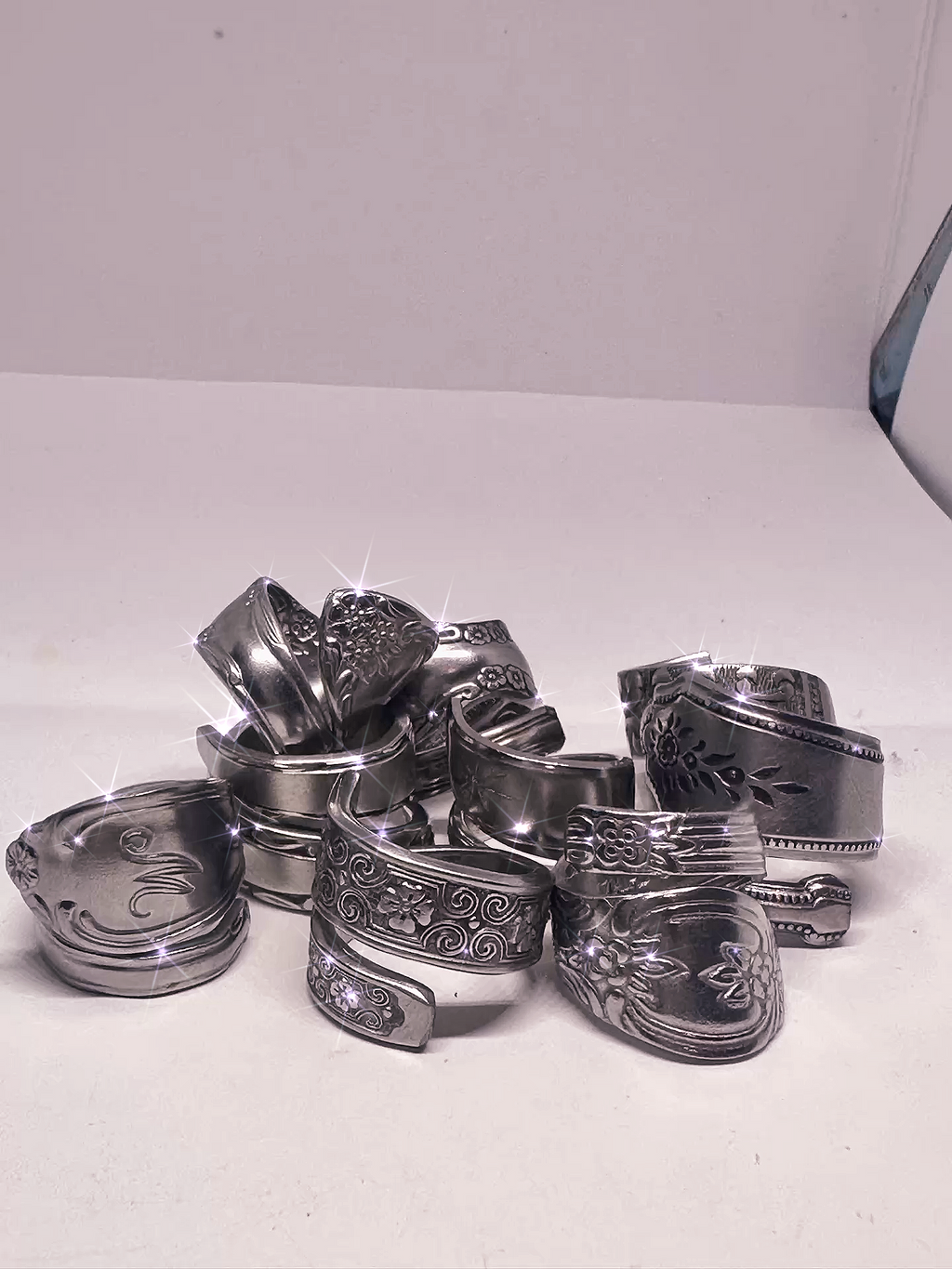 Mystery Vintage Spoon Ring: Handcrafted Stainless Steel Double Wrap showcasing a vintage-inspired look.