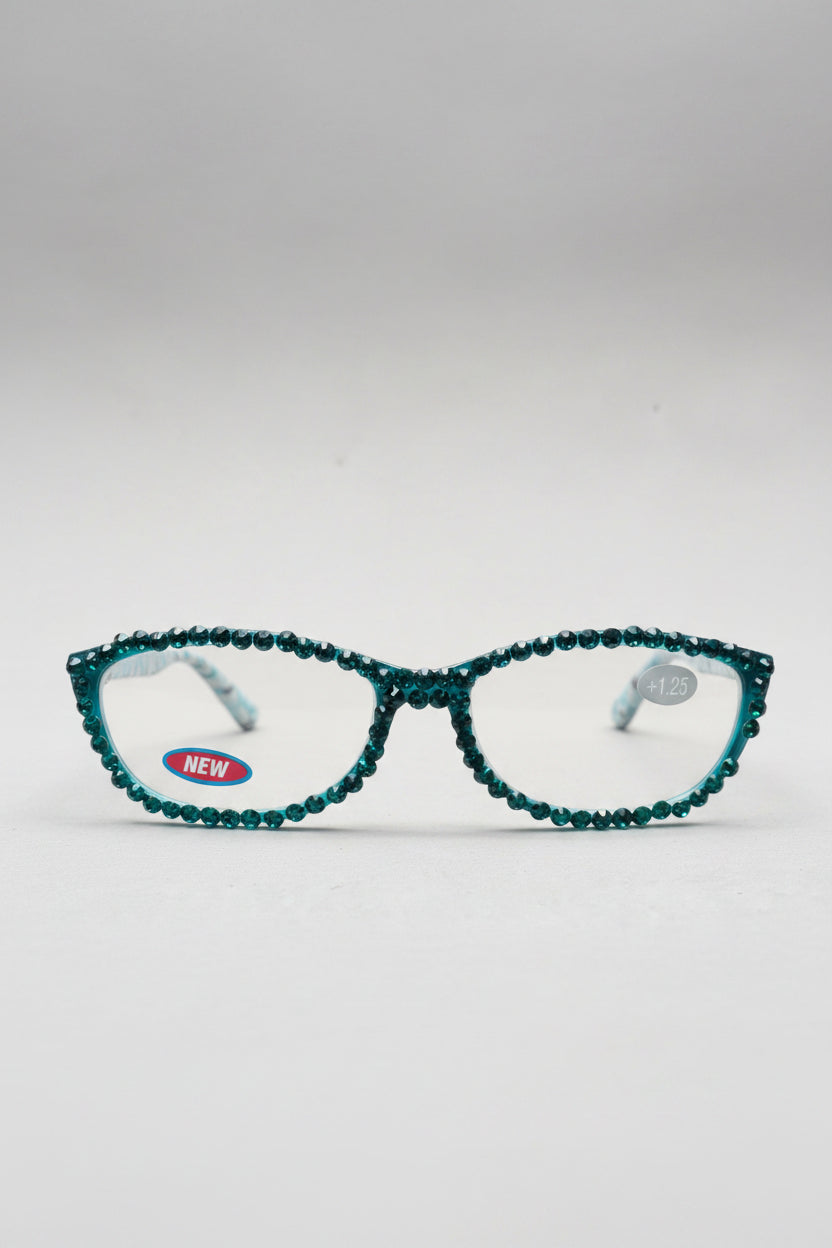 European Crystal Reading Glasses – Bling Rhinestone Readers +1.00–3.00 – Sparkly Eye Eyewear, Includes Care Kit