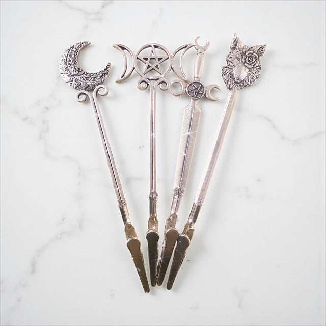 Handmade Mystical ATM Card Clips with Celestial & Pagan Charms – Unique Collectible Grabbers