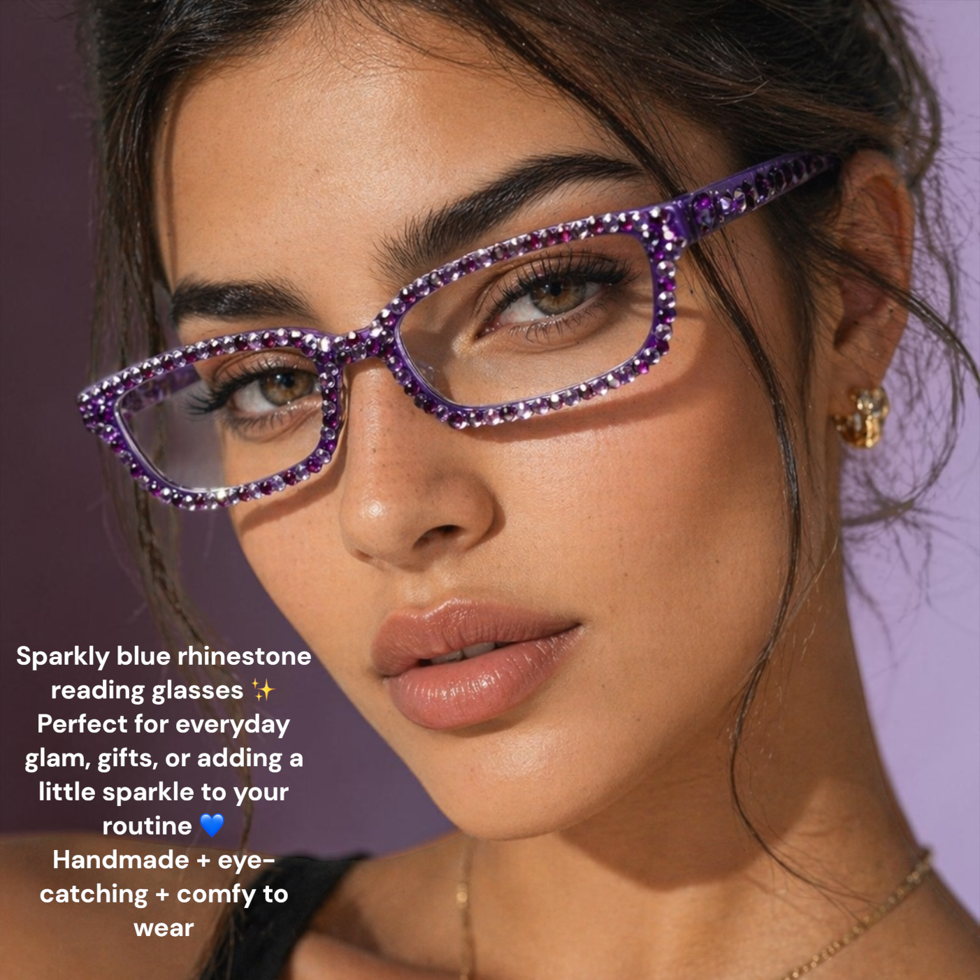 European Crystal Reading Glasses – Bling Rhinestone Readers +1.00–3.00 – Sparkly Eye Eyewear, Includes Care Kit