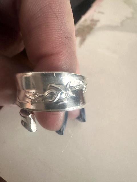 Ornamental Stainless Steel Mystery Ring • Engraved Statement Band • Vintage Inspired Jewelry