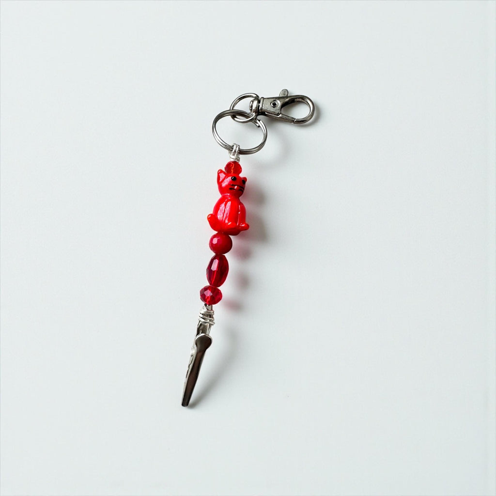 Beaded Cat ATM Card Clip • Long Nail Helper Tool