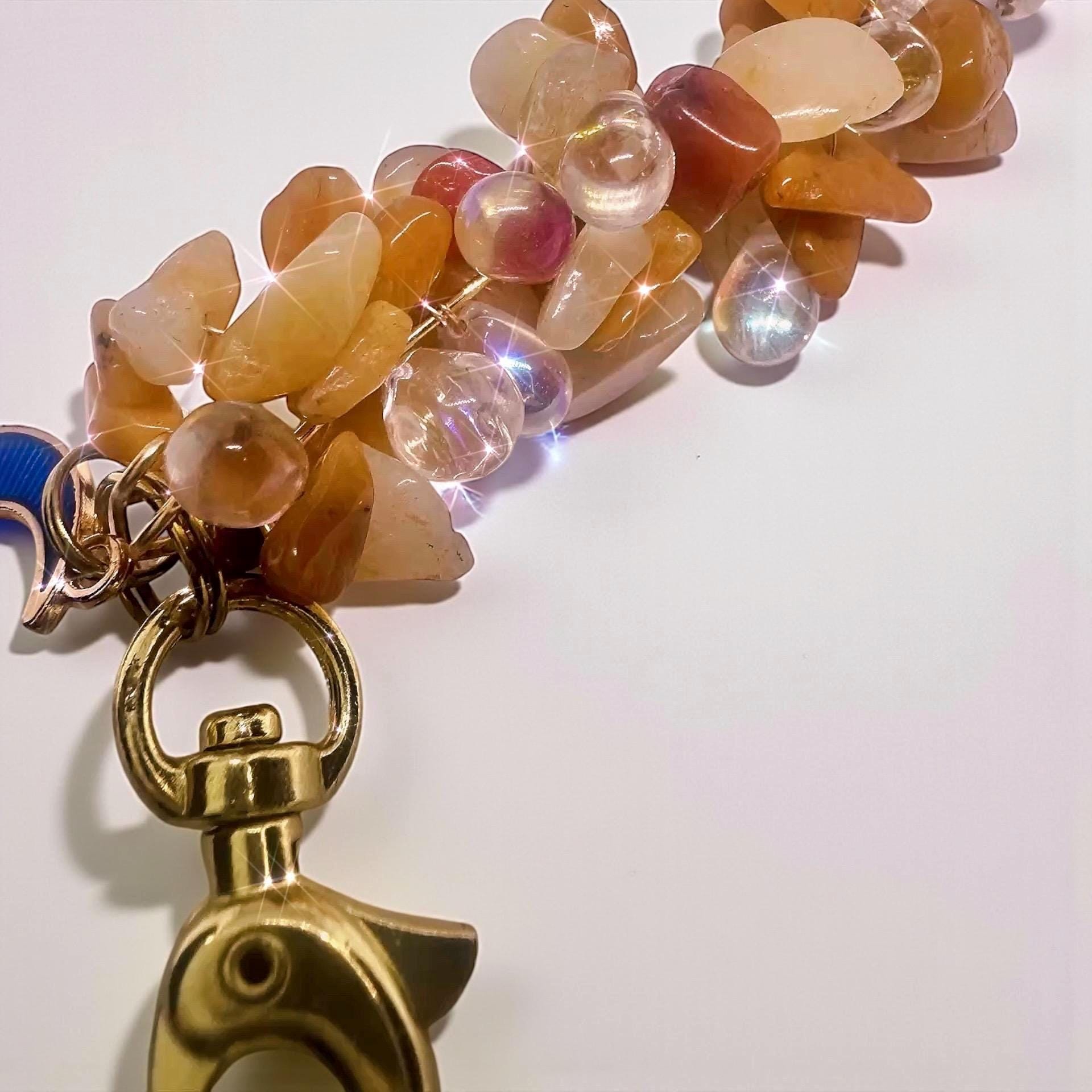 Golden Crystal Chip ATM Card Clip – Handmade Bracelet Buddy & Card Grabber