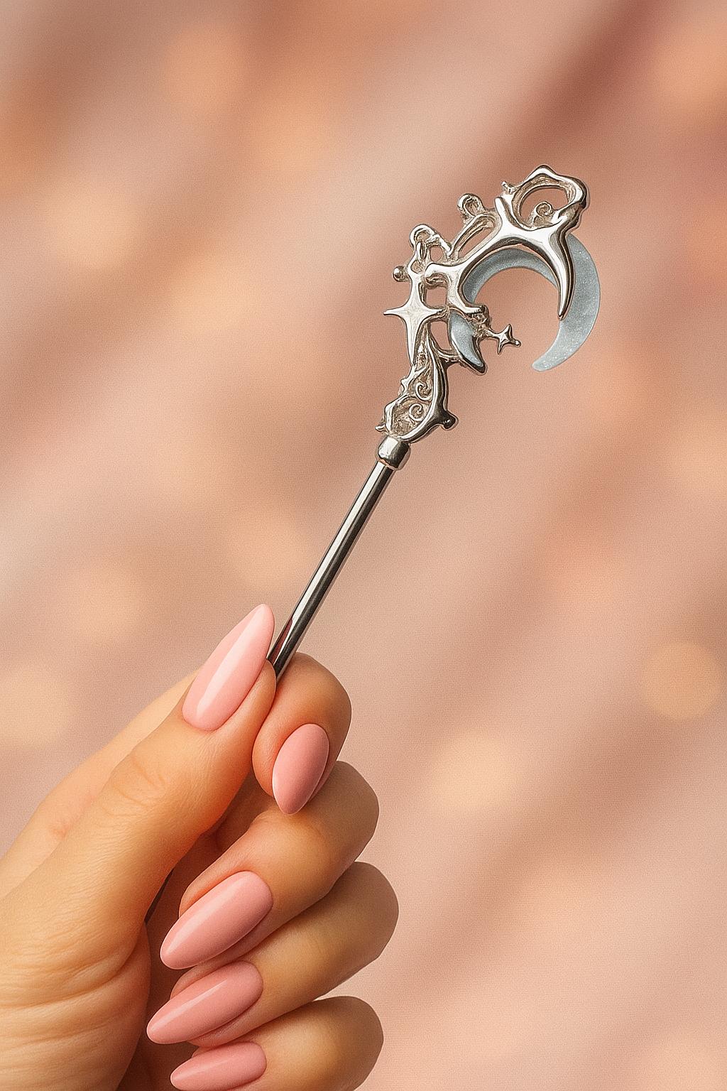 ATM Card Grabber Tool for Long Nails, Celestial Moon Star Card Puller Helper