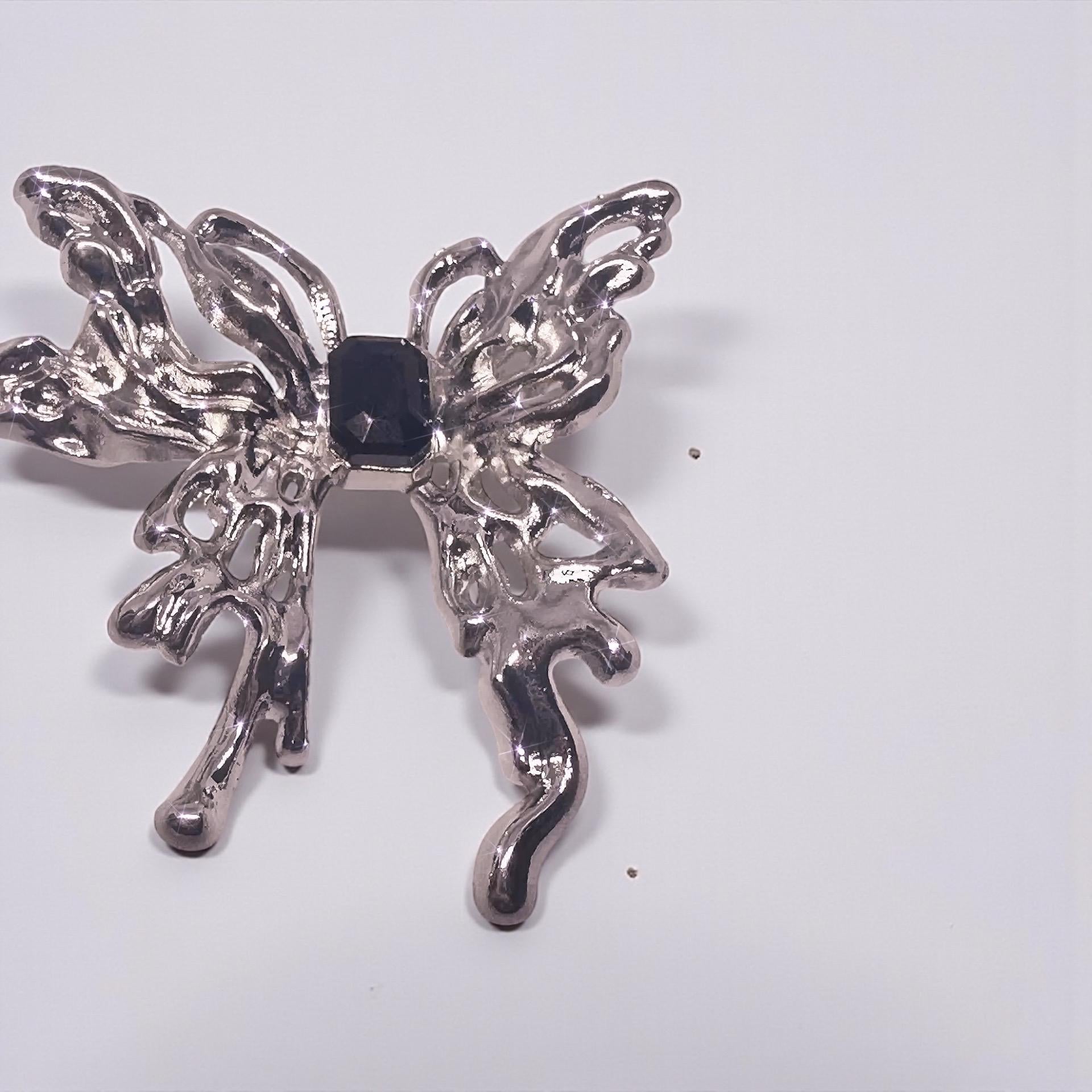 Silver Butterfly ATM Card Clip • Bracelet Buddy Tool for Long Nails