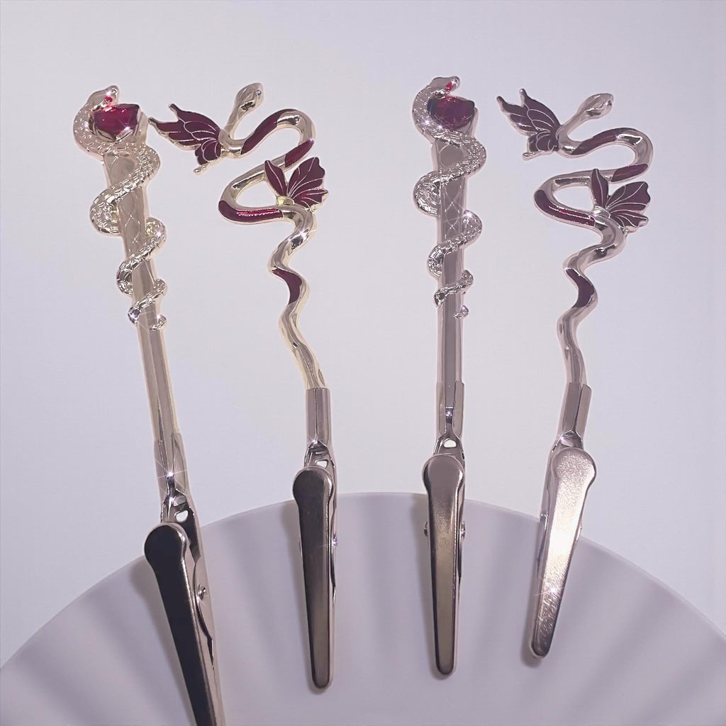 Atm card clip snake , gold and silver , bracelet helper long nail tool