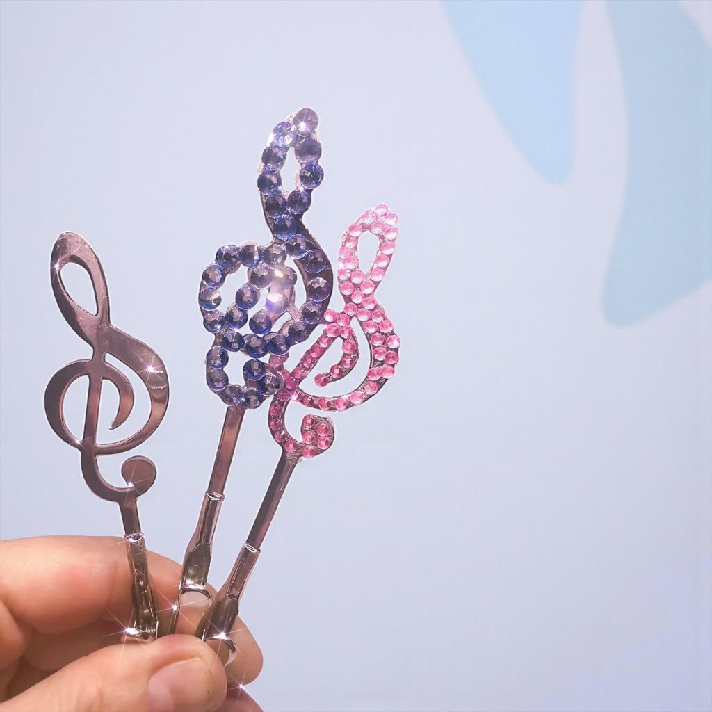 Rhinestone Treble Clef ATM Card Clip • Long Nail Grabber