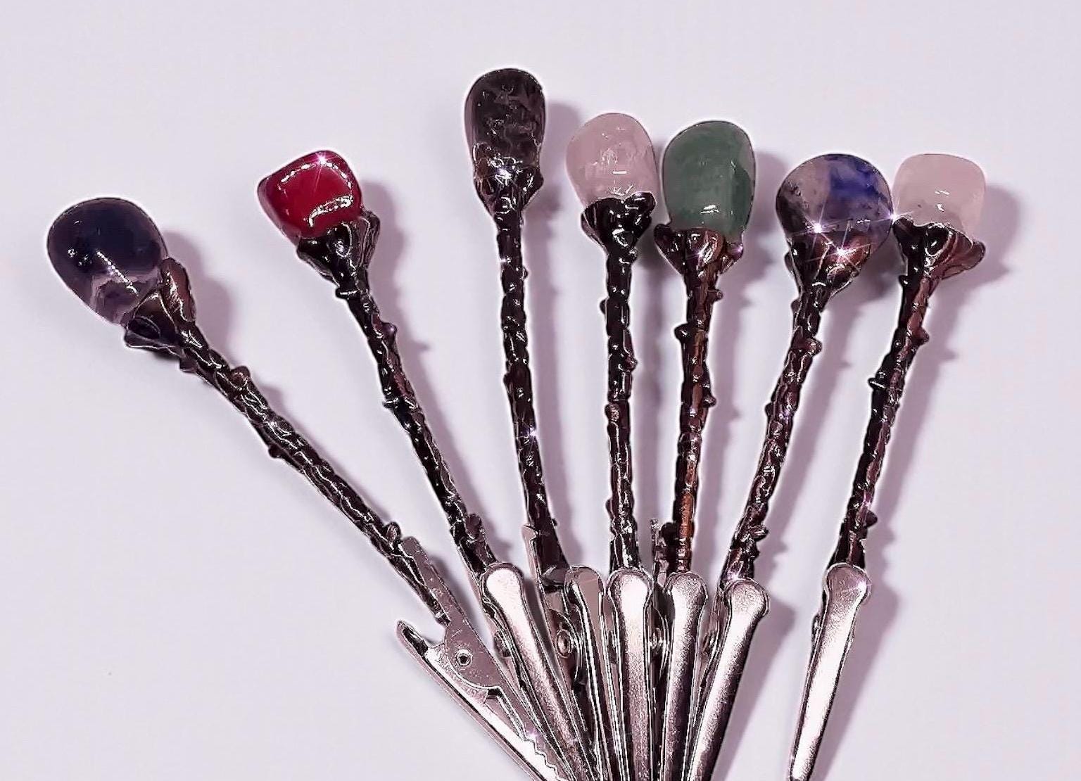 Crystal Wand ATM Card Clip – Long Nail Helper – Choose Your Stone