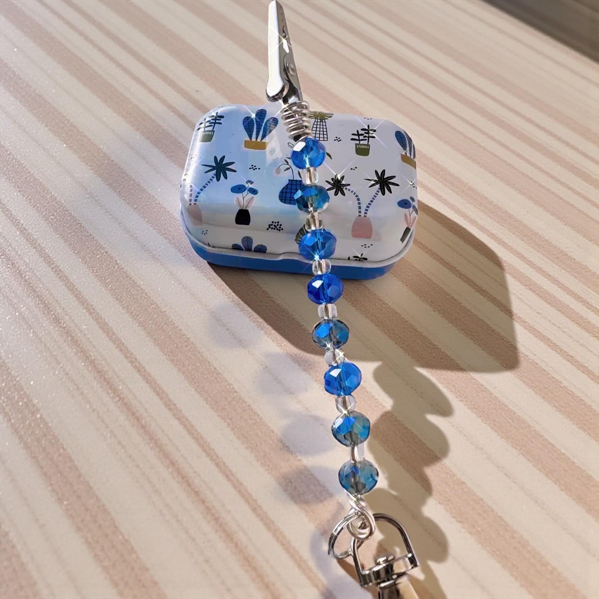 Ocean Crystal ATM Card Grabber – Long Nail Helper – Beaded Credit Card Puller with Gift Tin