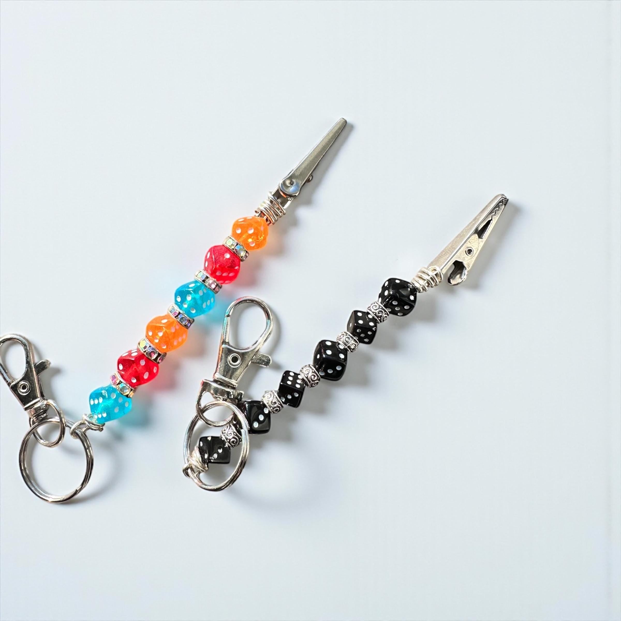 Handmade Dice Beaded ATM Card Clip Bracelet Helper, Long Nail Accessory