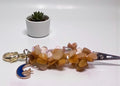 Golden Crystal Chip ATM Card Clip – Handmade Bracelet Buddy & Card Grabber