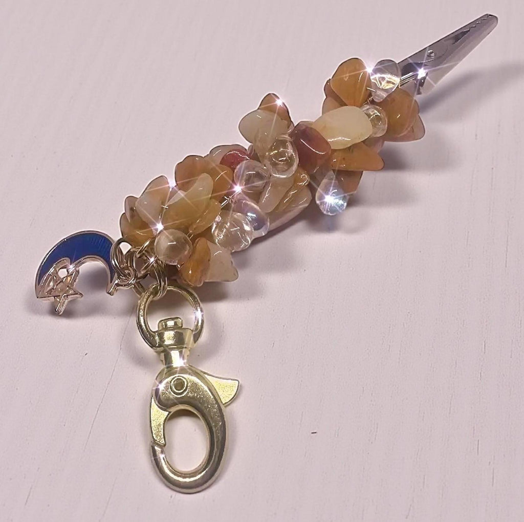 Golden Crystal Chip ATM Card Clip – Handmade Bracelet Buddy & Card Grabber
