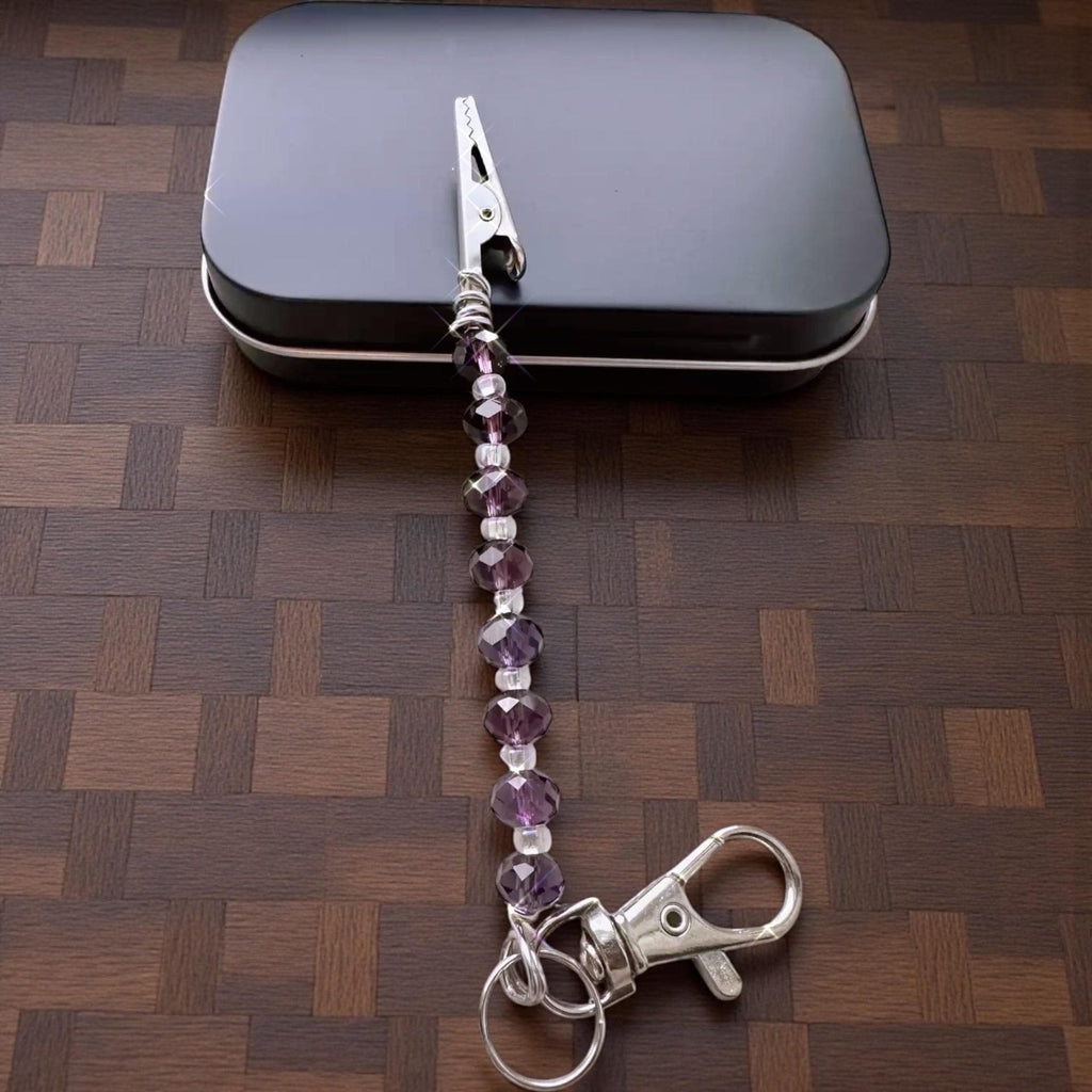 Ocean Crystal ATM Card Clip Amathyst purple  with Tin – Long Nail Helper