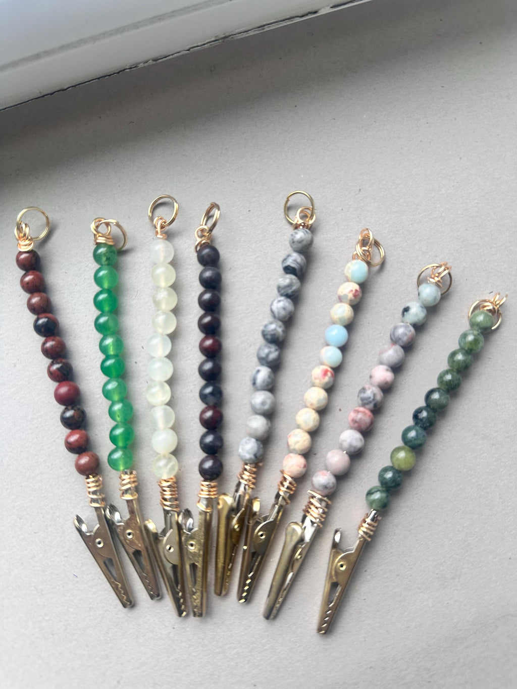 Genuine Gemstone ATM Card Clip • Long Nail Helper • Bracelet Buddy • Card Grabber • Sold Individually