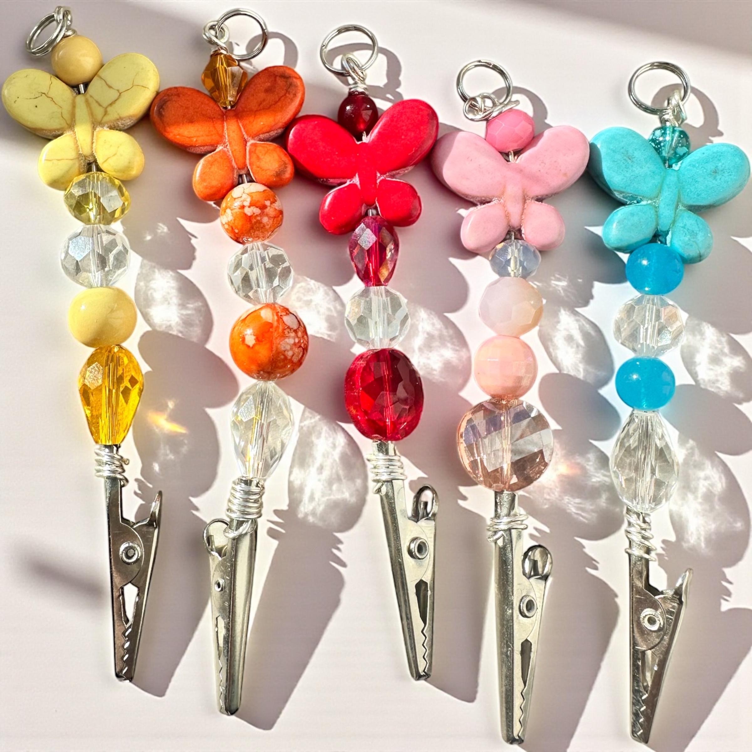 Crystal Butterfly Card Clip • Wagernite Stone, Long Nail Helper