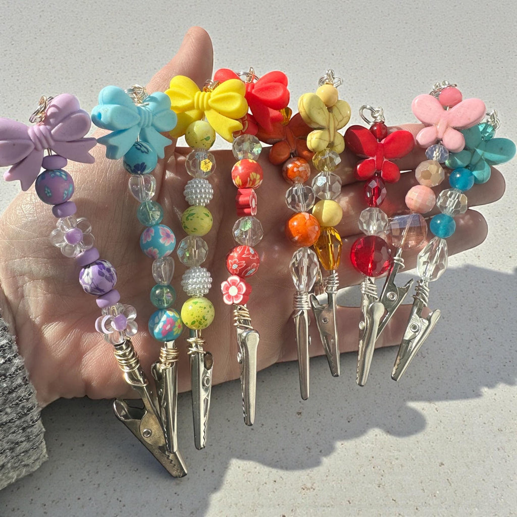 Crystal Butterfly Card Clip • Wagernite Stone, Long Nail Helper