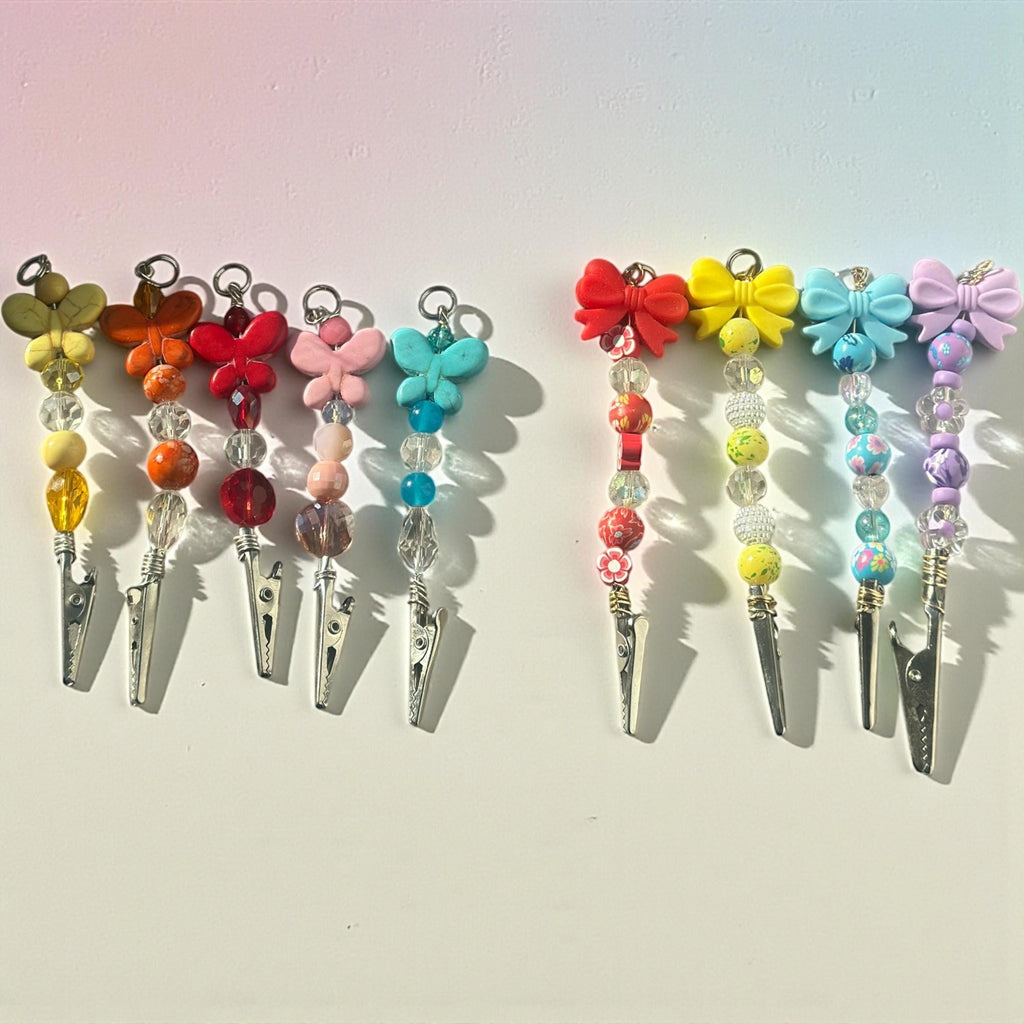 Crystal Butterfly Card Clip • Wagernite Stone, Long Nail Helper