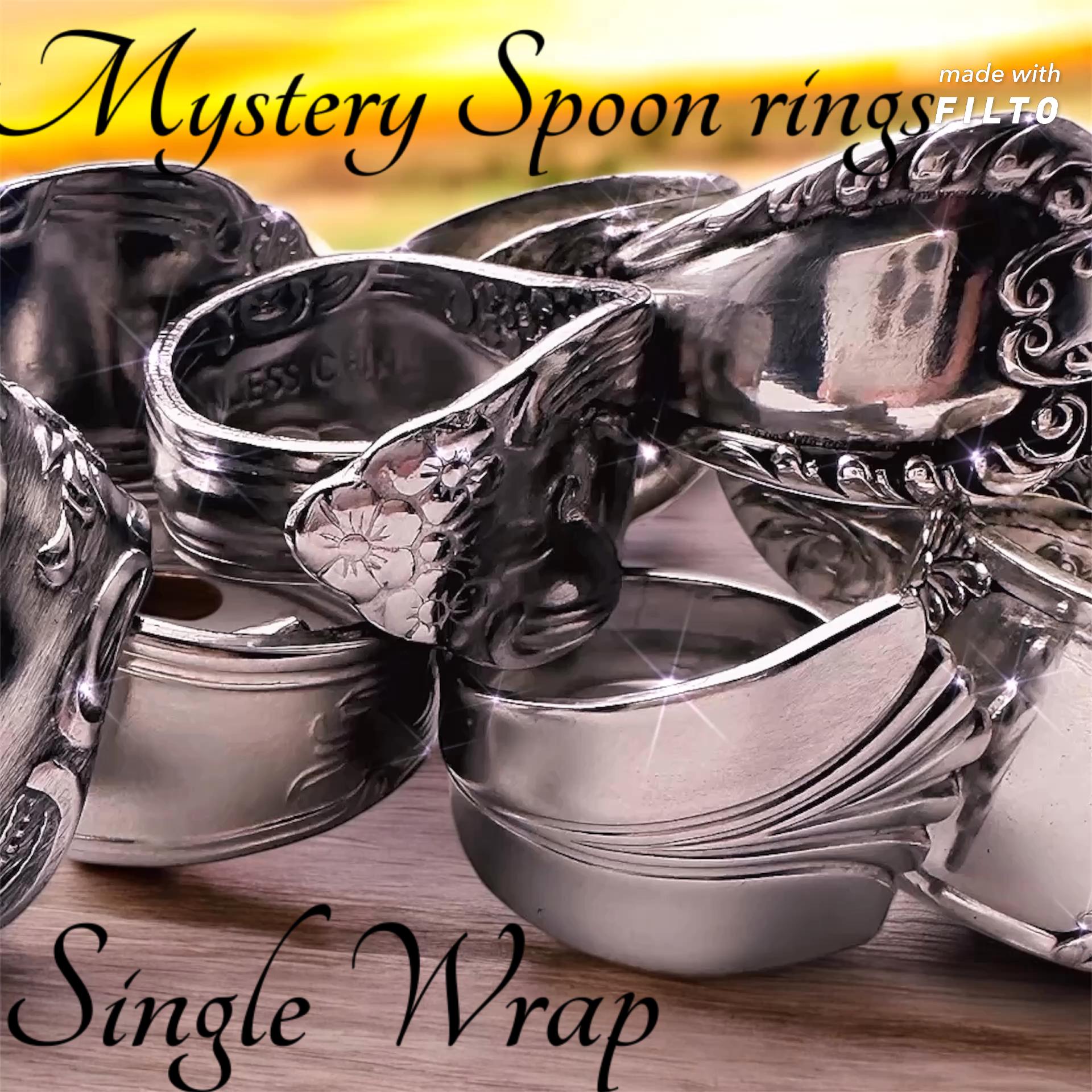 Mystery Vintage Spoon Ring – Handmade Ornamental Silverware Ring – Choose Your Size – Floral Statement Band Gift