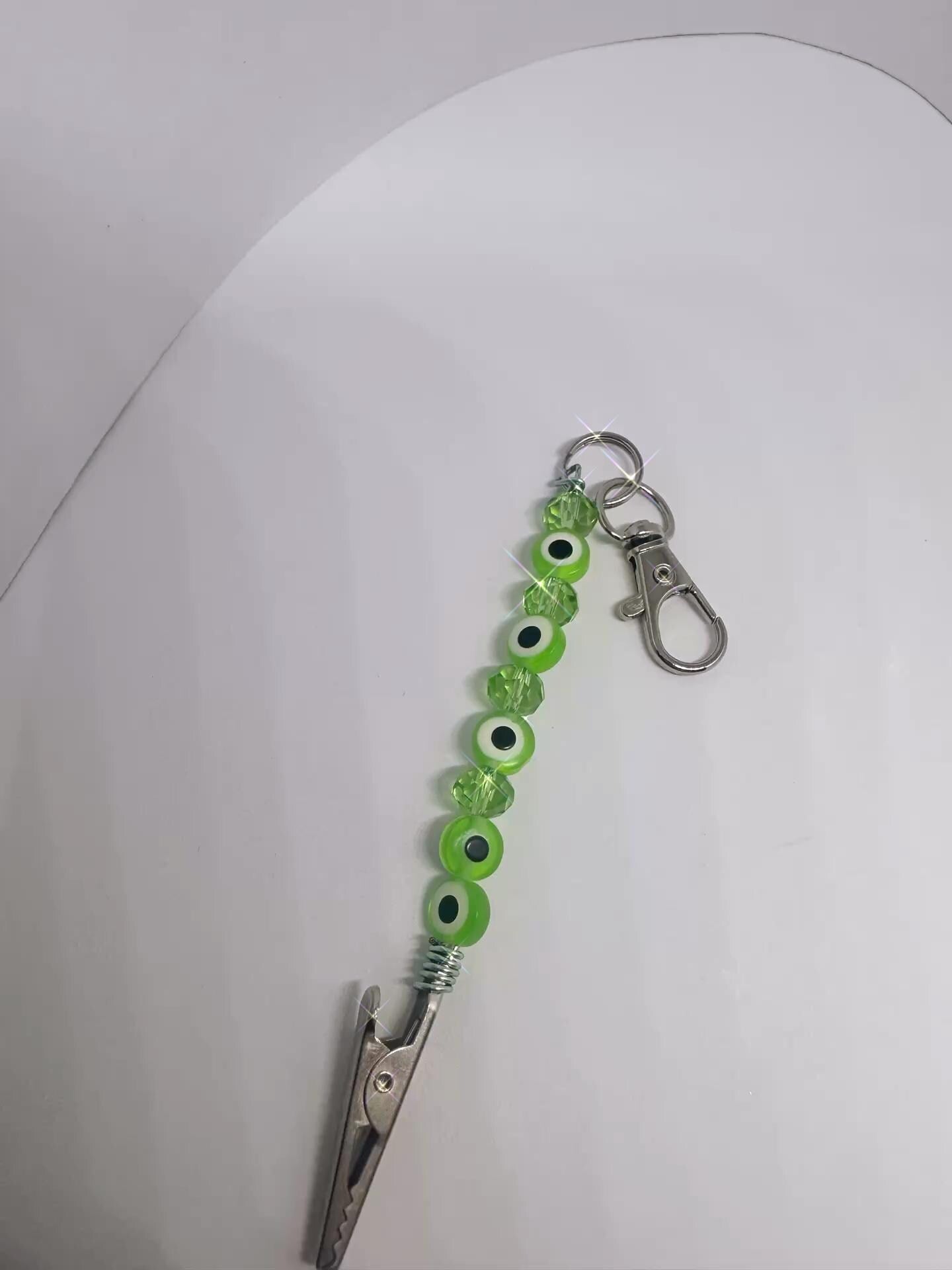 Evil Eye Beaded ATM Card Clip • Long Nail Grabber Tool