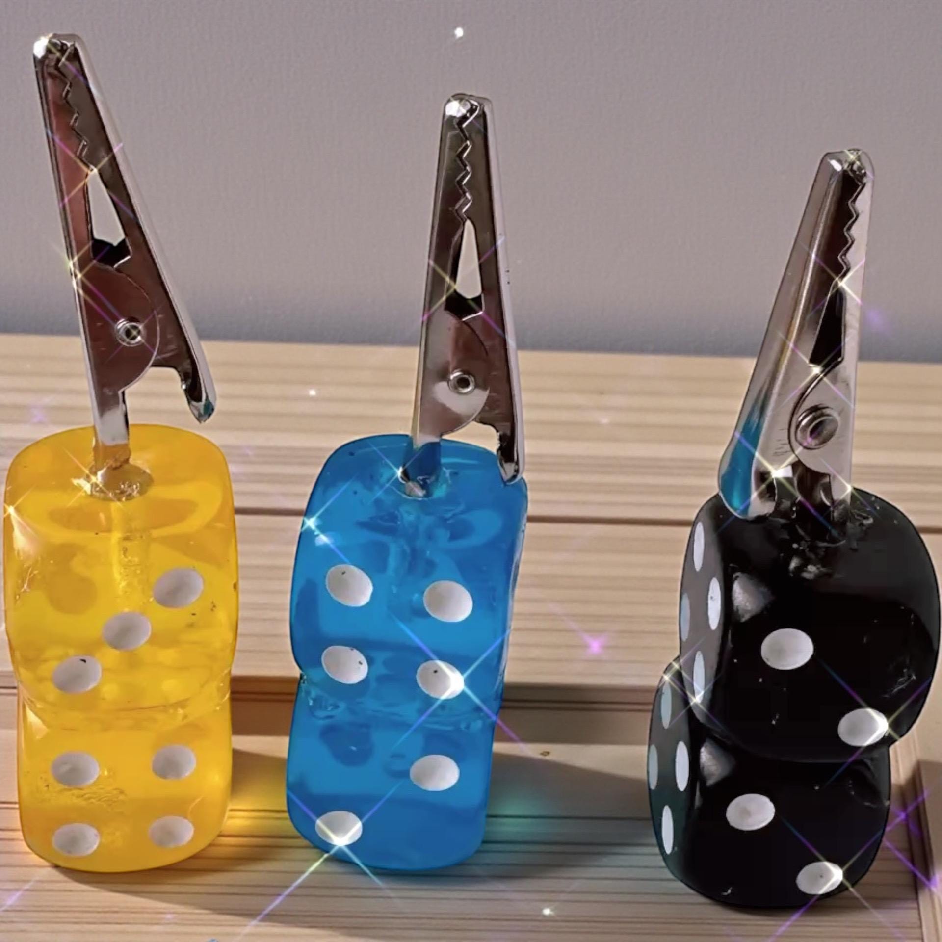 Dice ATM Card Clip – Long Nail Helper Tool – Choose Your Color – Acrylic Dice Grabber