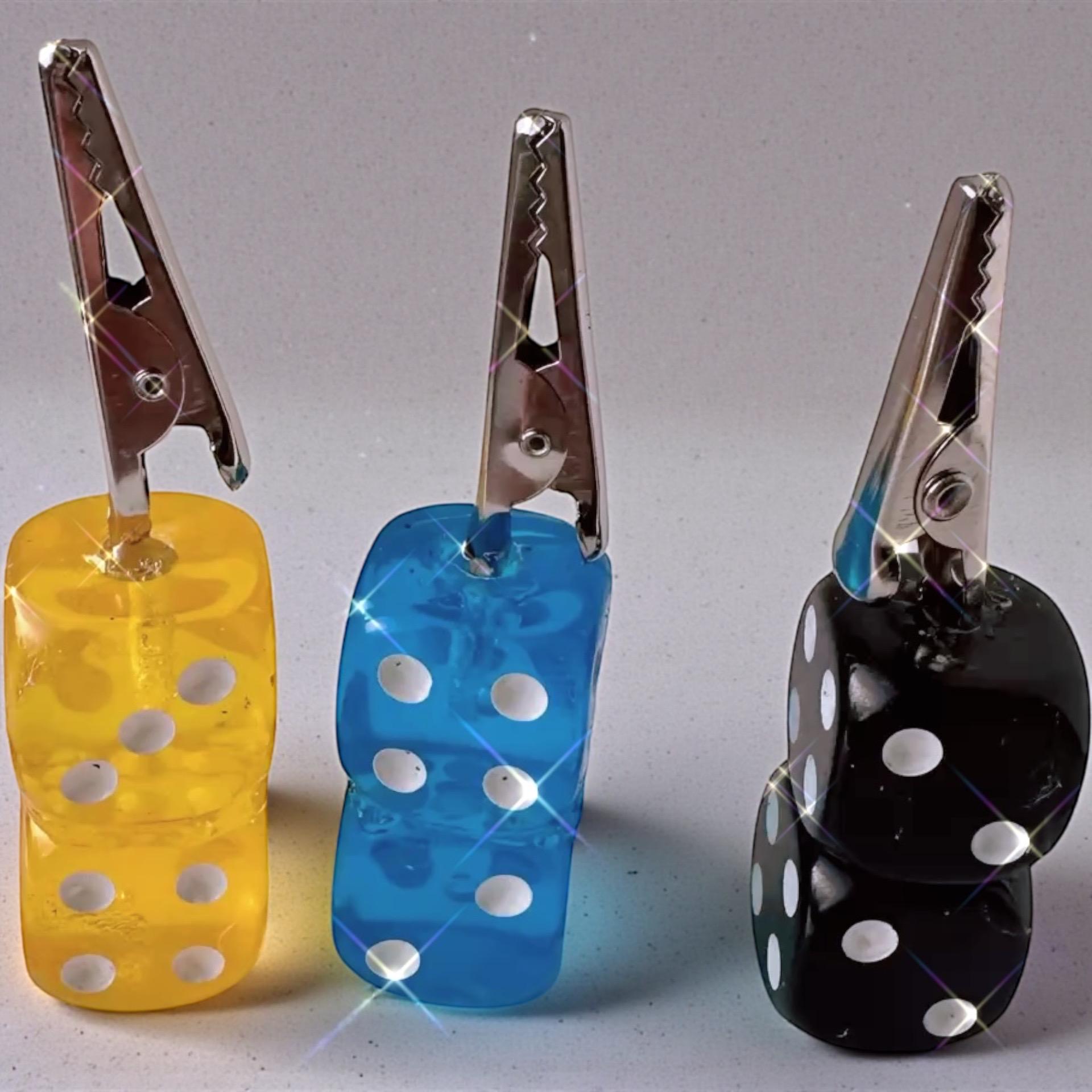 Dice ATM Card Clip – Long Nail Helper Tool – Choose Your Color – Acrylic Dice Grabber