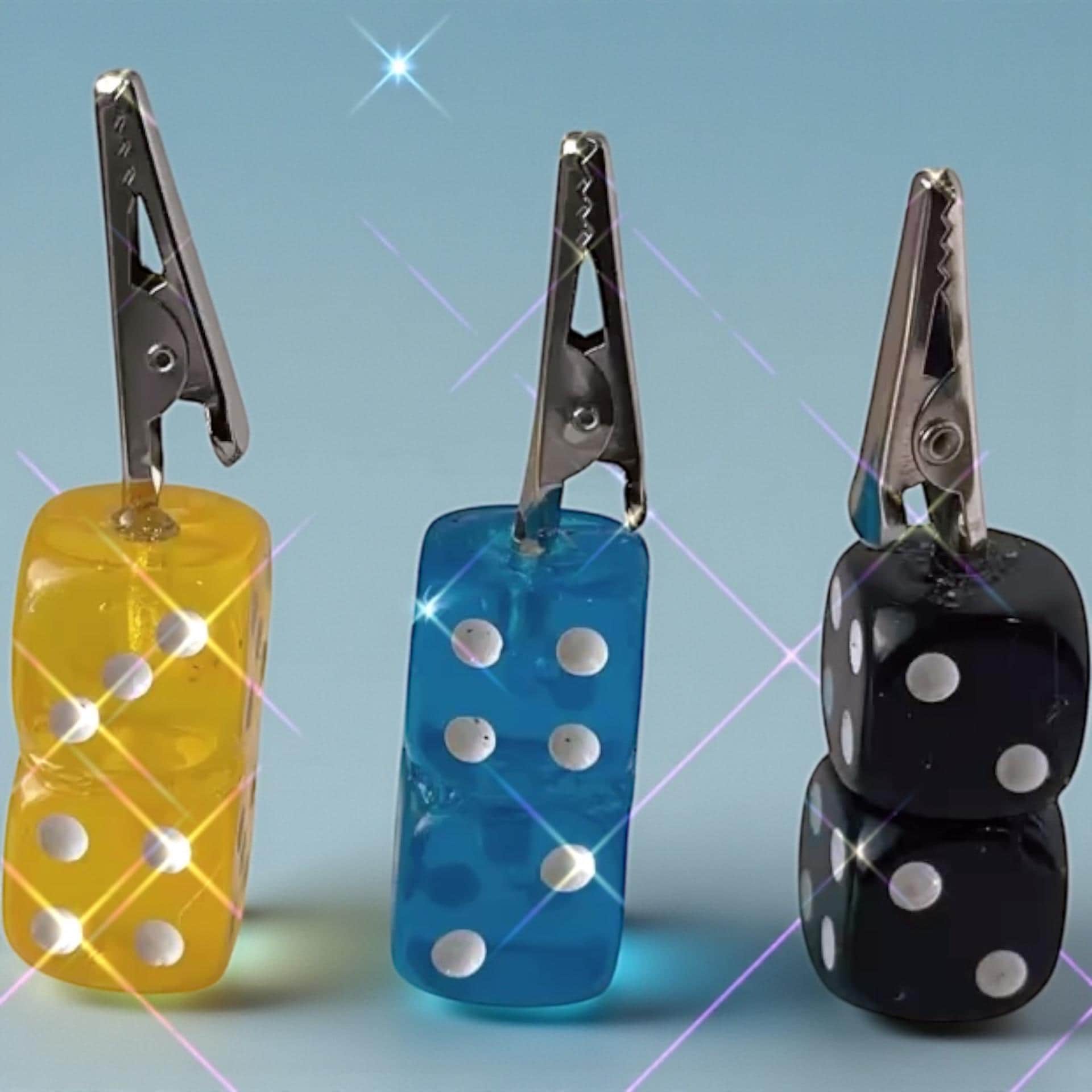 Dice ATM Card Clip – Long Nail Helper Tool – Choose Your Color – Acrylic Dice Grabber
