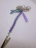 Fibromyalgia Awareness ATM Card Clip – Purple Wolf Heart Ribbon – Bracelet Helper & long nail helper