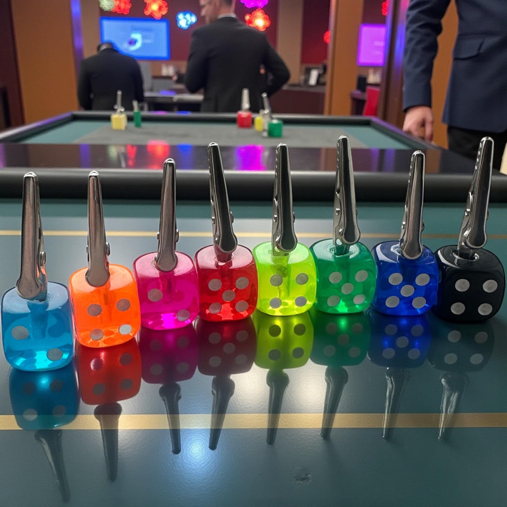 Colorful Dice ATM Card Clip – Long Nail Helper, Handmade Grabber