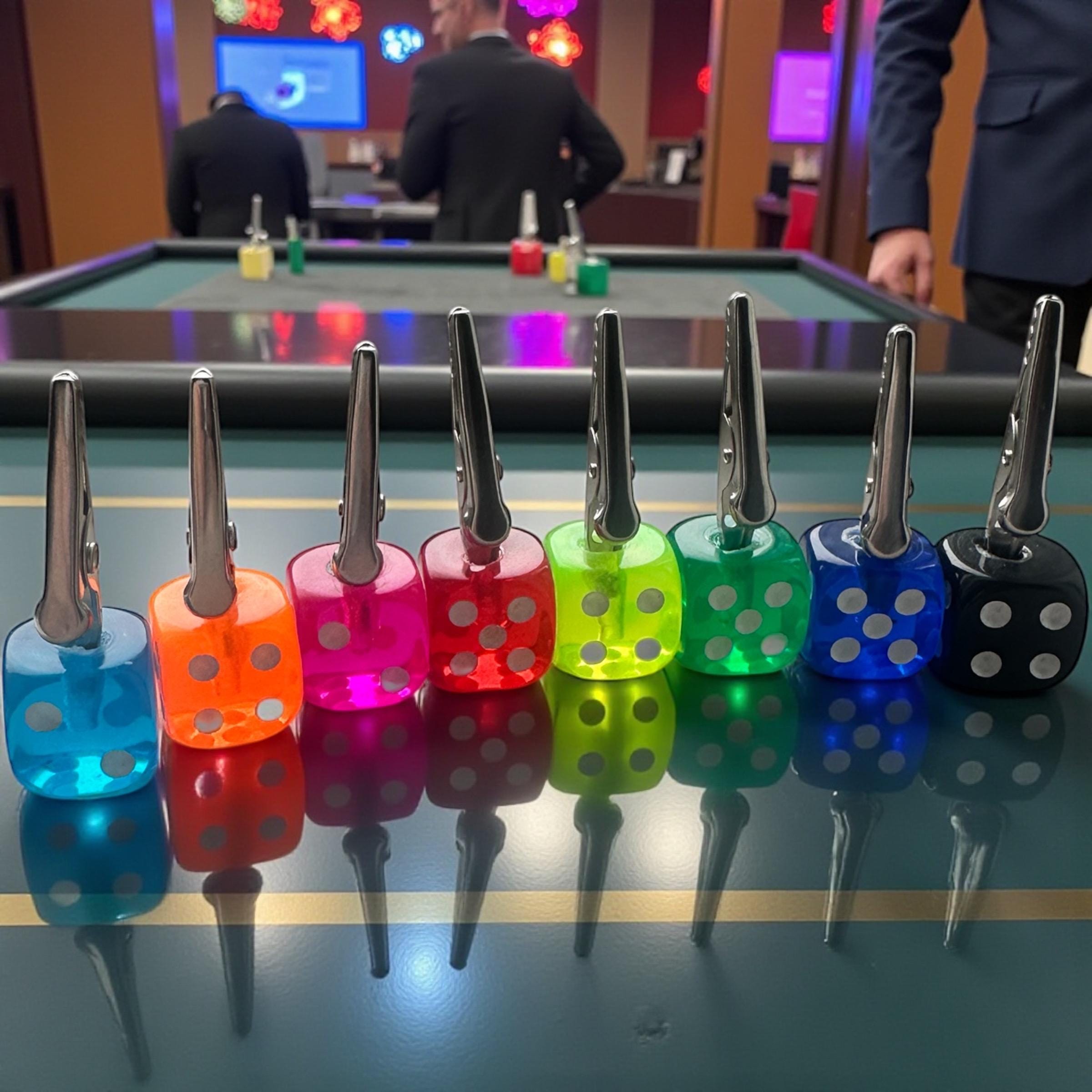 Colorful Dice ATM Card Clip – Long Nail Helper, Handmade Grabber