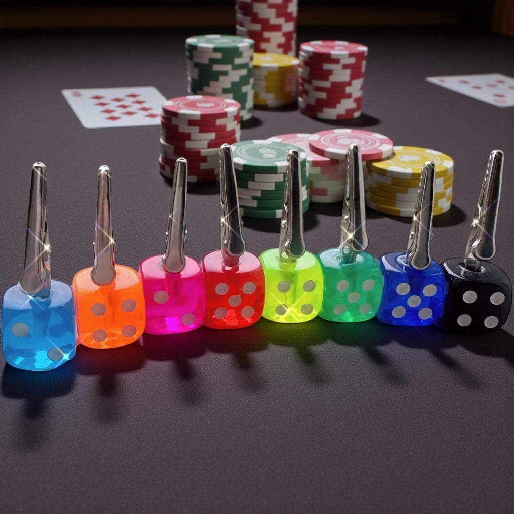 Colorful Dice ATM Card Clip – Long Nail Helper, Handmade Grabber
