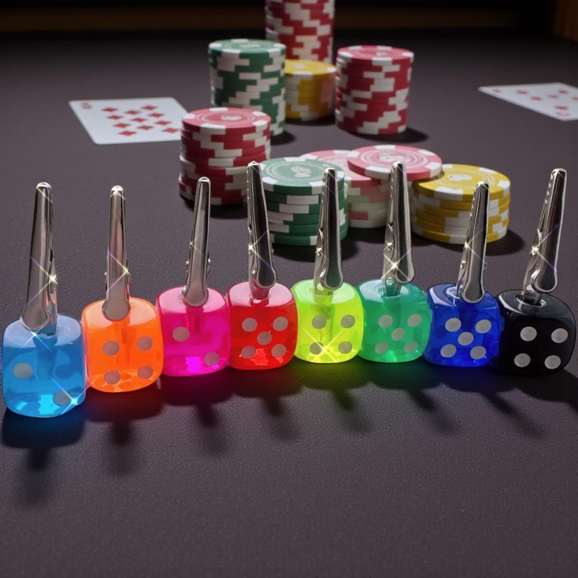 Colorful Dice ATM Card Clip – Long Nail Helper, Handmade Grabber
