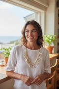 Y2K Mother of Pearl Shell Necklace – Coastal Statement Collar