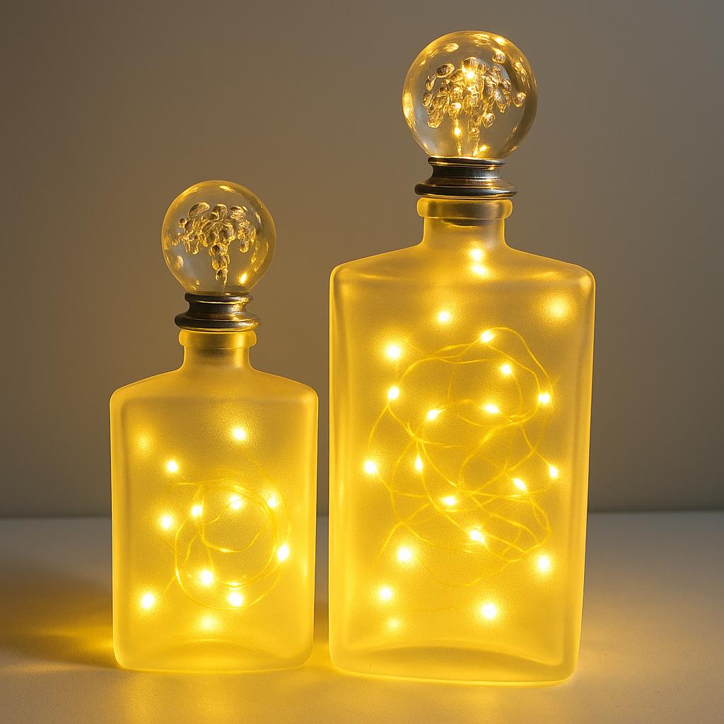 Vintage-Mini Glass Perfume Bottles with Removable Stoppers  – Set of 5