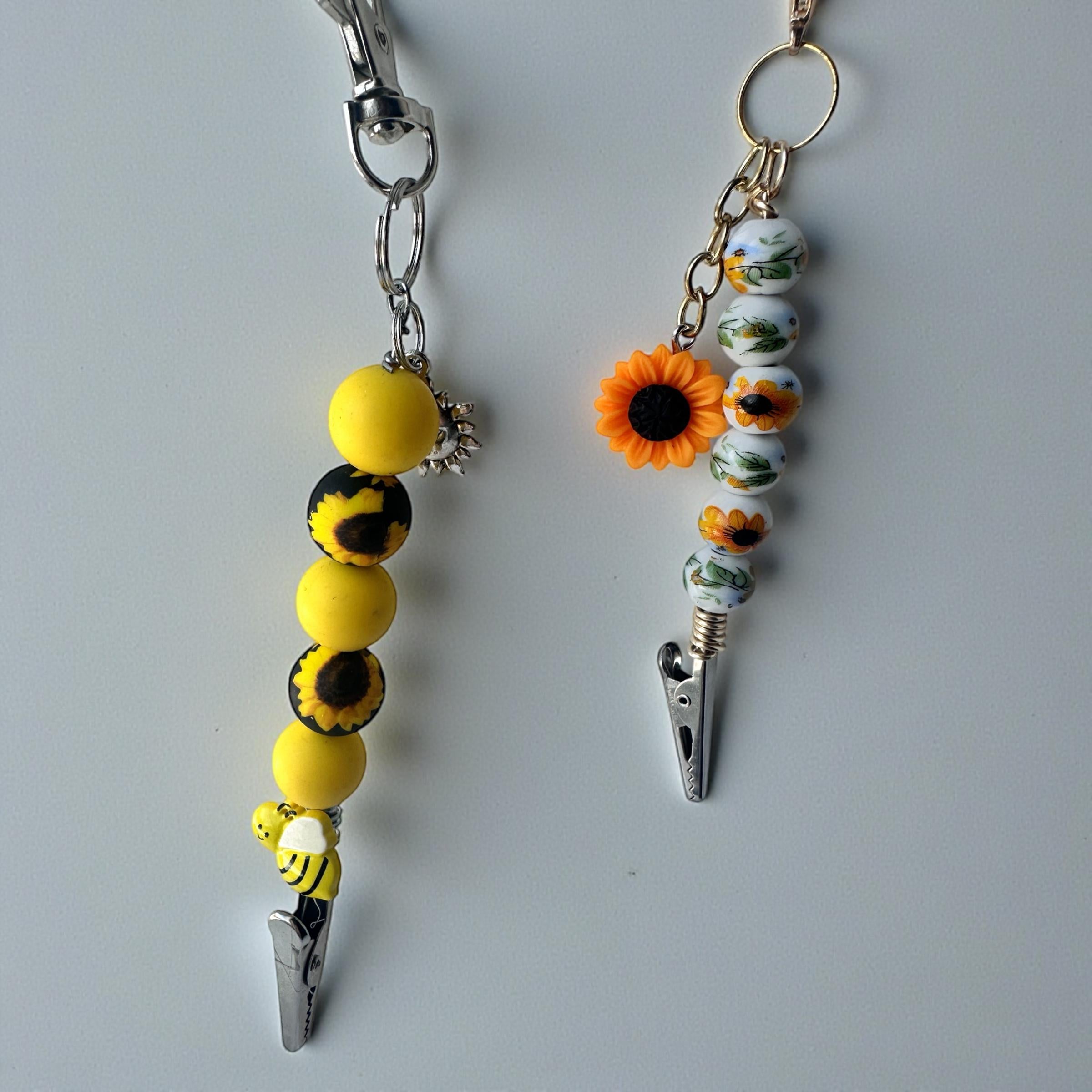 Sunflower ATM Card Clip – Long Nail Helper – Beaded Bracelet Tool