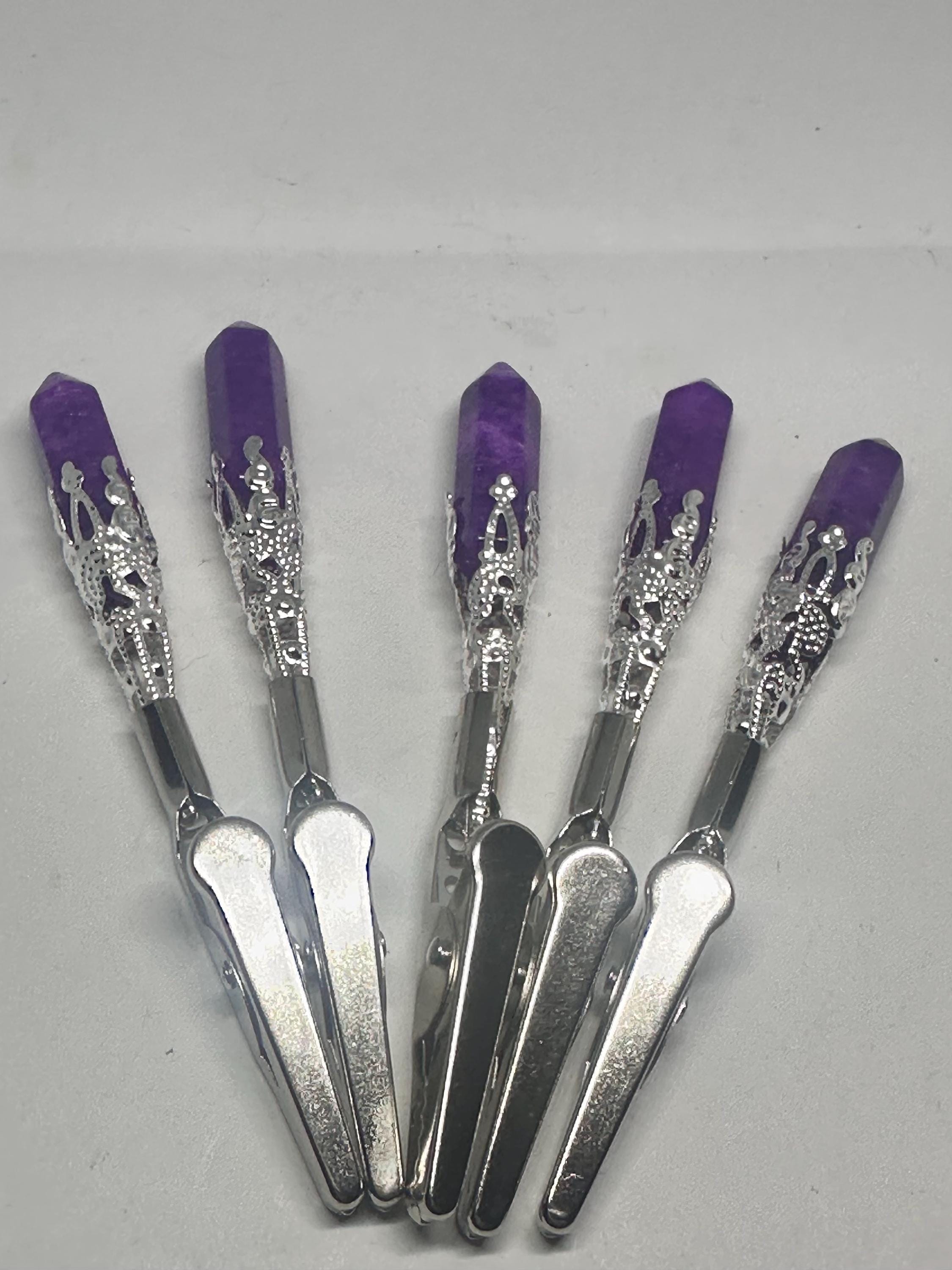 Purple Crystal ATM Card Clip – Amathyst Crystal Bracelet Helper • Long Nail Grabber • Vintage-Style
