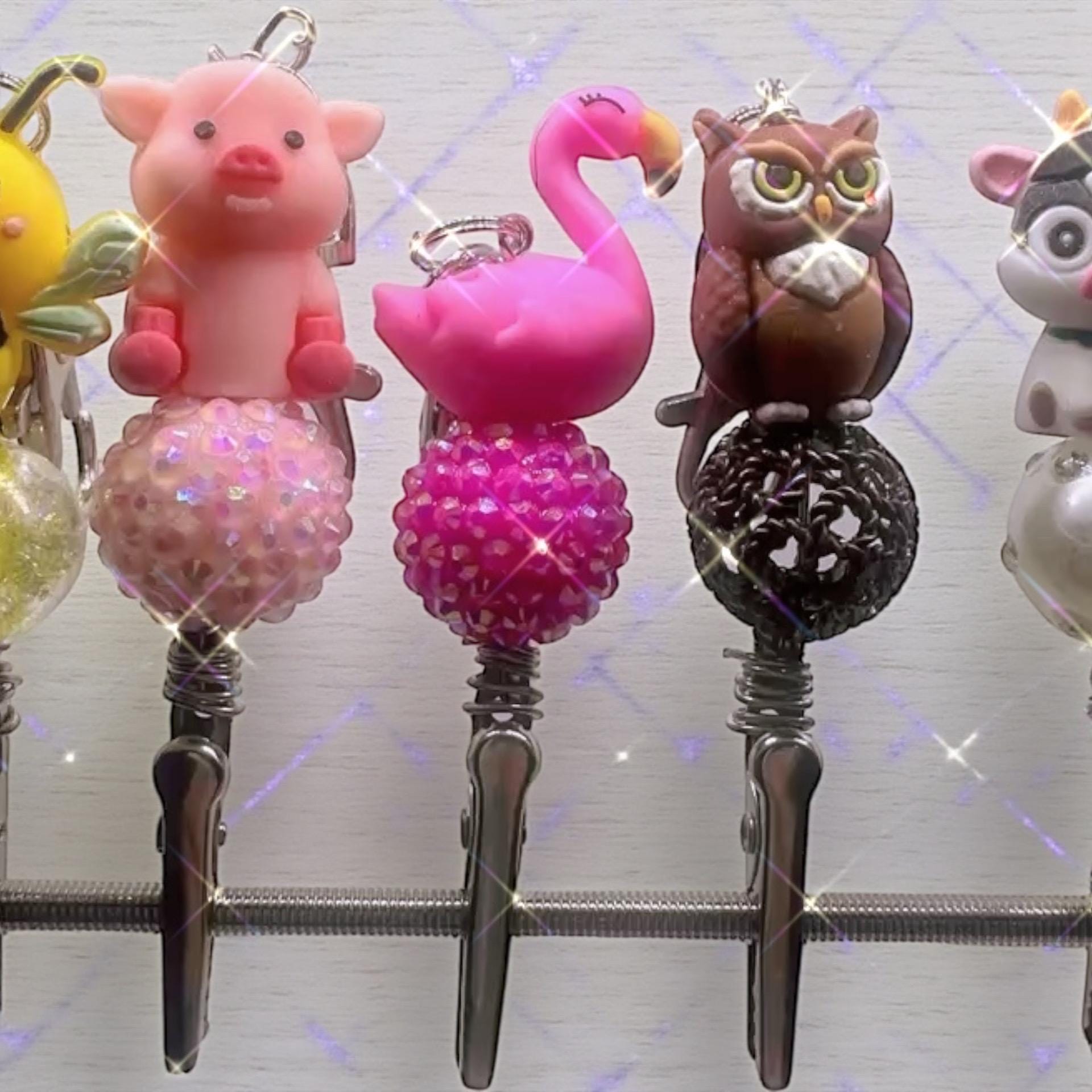 Handmade animal atm card clip Bracelet Helper • Long Nail Helper • Purse & Keychain Accessory