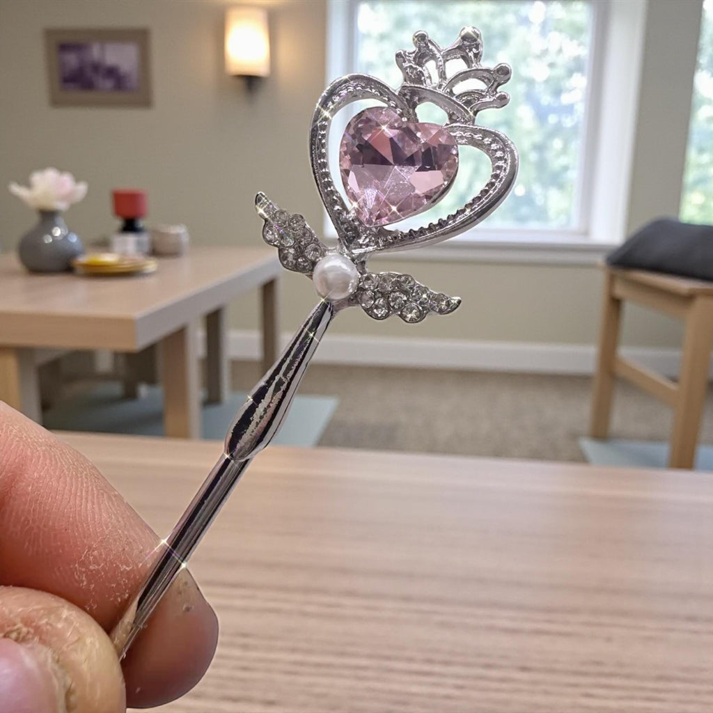 Fairy ATM Card Clip – Floral & Butterfly Card Grabber – Silver Fantasy ATM Helper – Long Nail Friendly Card Holder