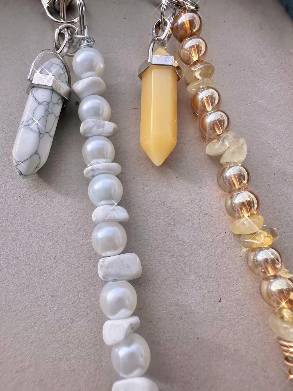 Handmade ATM Card Clip Bracelet Helper | Long Nail Credit Card Grabber | Beaded Keychain Dangle with Crystal Point | Purse & Wallet Accessor