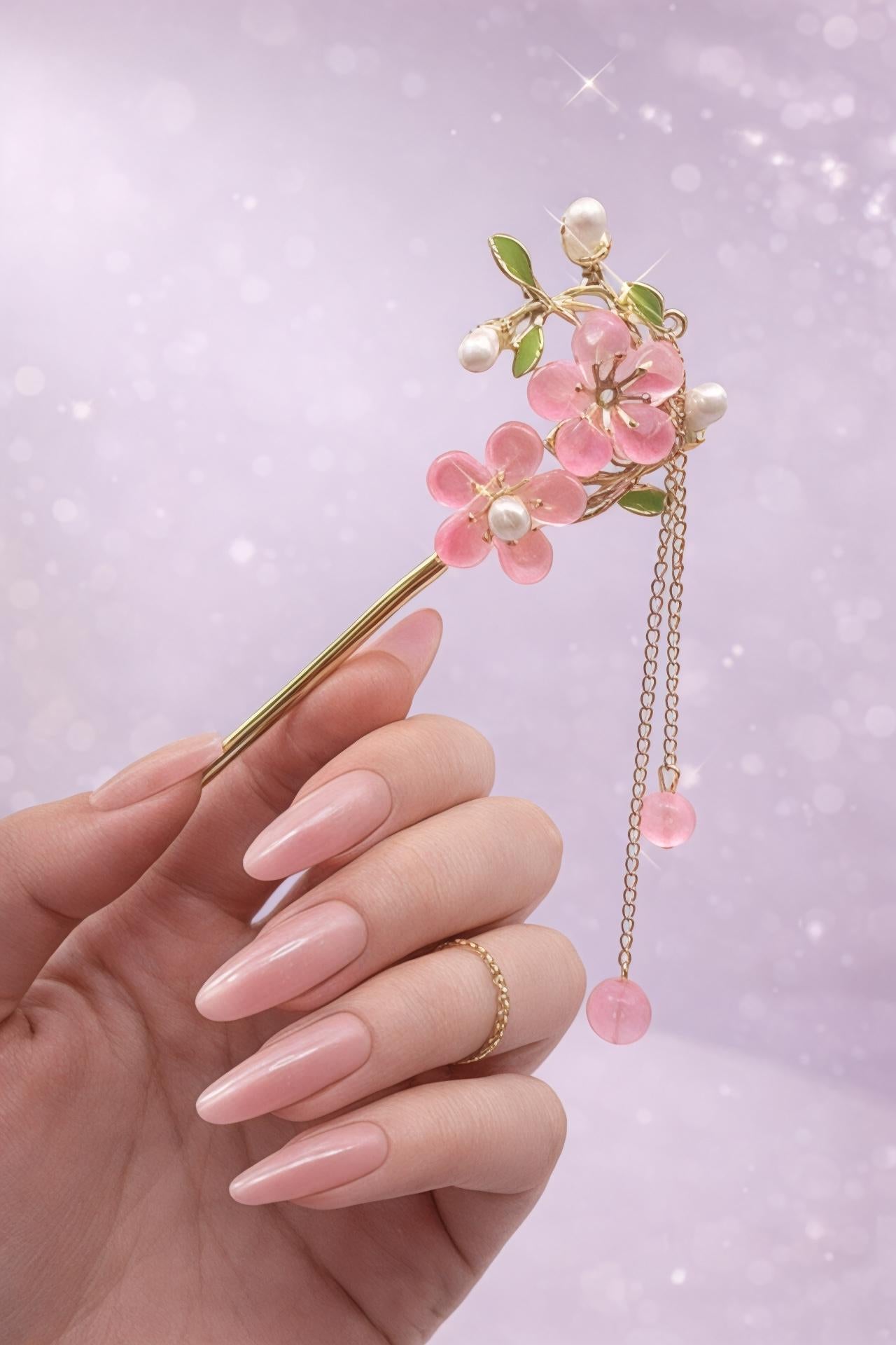 Floral Long Nail Helper & ATM Card Clip.tools Blush Blossom Collection Handmade floral long-nail helpers designed to make everyday tasks